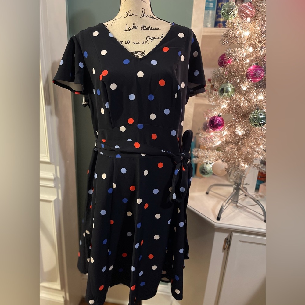 NWT Lane Bryant Fit and Flare Polka Dot Dress